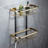 Brass Bathroom Accessories Corner Shelf Wall-Mounted Storage Organizer