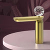 Brass Bathroom Basin Faucet with Glass Ball Handle Crane Mixer Sink Tap