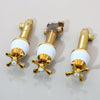 Brass Bathroom Water Control Valve Set 3pcs Faucet Mixer with Handle