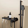 Brass Big Waterfall and Storage Rack Bathroom Bathtub Handheld Shower