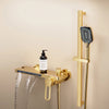 Brass Big Waterfall and Storage Rack Bathroom Bathtub Handheld Shower