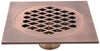 Brass Block Floor Drain Diamond Grid Craft Bathroom Kitchen Drain