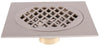 Brass Block Floor Drain Diamond Grid Craft Bathroom Kitchen Drain
