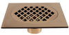 Brass Block Floor Drain Diamond Grid Craft Bathroom Kitchen Drain