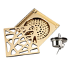 Brass Carved Floor Drain Anti-Odor Shower Bathroom Balcony Drain