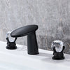 Brass Crystal Bathroom Faucet Widespread Hot Cold Basin Mixer Tap