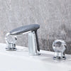 Brass Crystal Bathroom Faucet Widespread Hot Cold Basin Mixer Tap