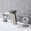 Brass Crystal Bathroom Faucet Widespread Hot Cold Basin Mixer Tap