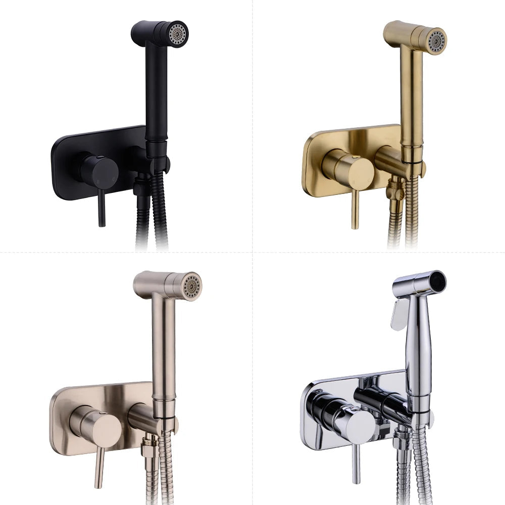 Brass Double Mode Hot And Cold Handheld Bidet Set 4 Colors Spray Brass Double Mode Hot And Cold Handheld Bidet Set 4 Colors Spray