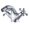 Brass Faucet Dual Handle Bathroom Water Mixer Tap Single-Hole Design
