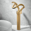 Brass Hollow Out Design Waterfall Basin Mixer Tap Bathroom Faucet