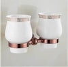 Brass Jade Bathroom Accessories Luxury Rose Gold Shower Accessories