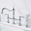 Brass Kitchen Faucet with Hand Shower Hot Cold Pot Filler Sink Tap