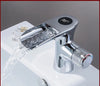 Brass LED Temperature Basin Faucet Hot and Cold Water Mixer Tap