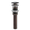 Brass Pop-Up Basin Drain Bathroom Sink Drain With or Without Overflow