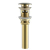 Brass Pop-Up Basin Drain Bathroom Sink Drain With or Without Overflow