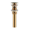 Brass Pop-Up Basin Drain Bathroom Sink Drain With or Without Overflow