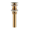 Brass Pop-Up Basin Drain Bathroom Sink Drain With or Without Overflow