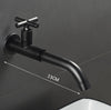 Brass Single Cold In To Wall Faucet Black Basin Balcony Faucet