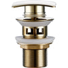 Brass Square Pop-Up Bathroom Sink Drain Basin Waste Drain Stopper