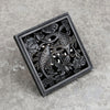 Brass Square Shower Drain Art-Carved Bathroom Floor Drain Strainer