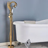 Brass Swan-shaped bathtub Faucet Floor standing Hot and Cold Water Mixer Tap In 4 Colors