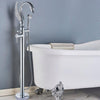 Brass Swan-shaped bathtub Faucet Floor standing Hot and Cold Water Mixer Tap In 4 Colors