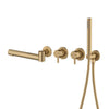 Brass Wall-Mounted Bathtub Faucet Dual-Handle Hot Cold Water Mixer