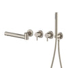 Brass Wall-Mounted Bathtub Faucet Dual-Handle Hot Cold Water Mixer