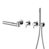 Brass Wall-Mounted Bathtub Faucet Dual-Handle Hot Cold Water Mixer