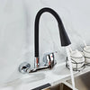 Brass Wall-Mounted Kitchen Faucet Dual-Hole Hot Cold Water Mixer Tap