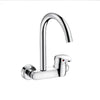 Brass Wall-Mounted Kitchen Faucet Dual-Hole Hot Cold Water Mixer Tap