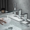 Brass Widespread Basin Faucet Bathroom Sink Water Mixer and Sprayer