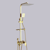 Bright Golden Brass Rain Shower Faucet Bath Thermostatic Shower Faucet