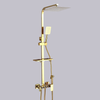 Bright Golden Brass Rain Shower Faucet Bath Thermostatic Shower Faucet