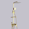 Bright Golden Brass Rain Shower Faucet Bath Thermostatic Shower Faucet