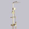 Bright Golden Brass Rain Shower Faucet Bath Thermostatic Shower Faucet