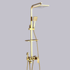 Bright Golden Brass Rain Shower Faucet Bath Thermostatic Shower Faucet