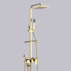 Bright Golden Brass Rain Shower Faucet Bath Thermostatic Shower Faucet