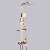 Bright Golden Brass Rain Shower Faucet Bath Thermostatic Shower Faucet