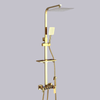 Bright Golden Brass Rain Shower Faucet Bath Thermostatic Shower Faucet