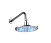Bright ﻿LED Lights Rainfall Type Round Shower Head with Arm