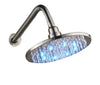 Bright ﻿LED Lights Rainfall Type Round Shower Head with Arm
