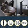 Brown Ceramic Vessel Sink Vanity Bowl Oval Bathroom Wash Basin Sink