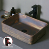 Brown Ceramic Vessel Sink Vanity Bowl Oval Bathroom Wash Basin Sink