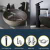 Brown Ceramic Vessel Sink Vanity Bowl Oval Bathroom Wash Basin Sink