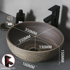 Brown Ceramic Vessel Sink Vanity Bowl Oval Bathroom Wash Basin Sink