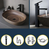 Brown Ceramic Vessel Sink Vanity Bowl Oval Bathroom Wash Basin Sink