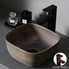 Brown Ceramic Vessel Sink Vanity Bowl Oval Bathroom Wash Basin Sink