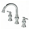 3-Hole Hot Cold Bathroom Sink Mixer Tap Brass Widespread Basin Faucet